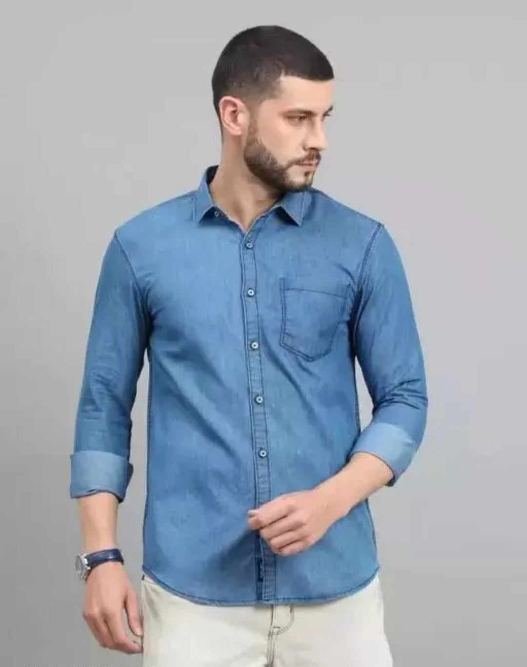 Men's denim shirt light blue