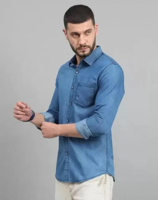 Men's denim shirt light blue
